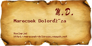 Marecsek Doloróza névjegykártya